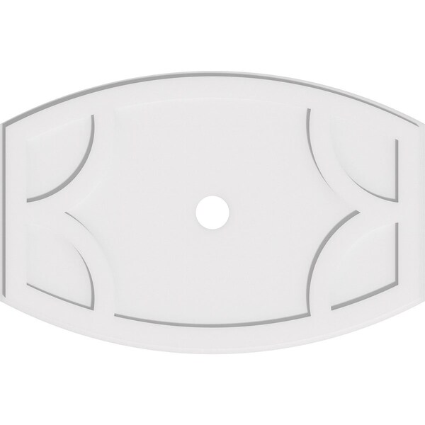 Ekena Millwork Kailey Architectural PVC Ceiling Medallion, 38"W x 25 3/8"H x 3"ID x 20 1/2"C x 1"P, One-Piece CMP38X25KY-03000 - main